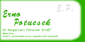 erno potucsek business card